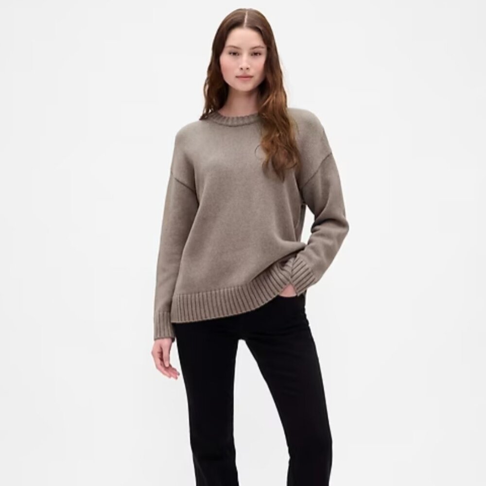 NWOT Gap 100% Cotton Oversized Sweater in Toasted Almond Brown